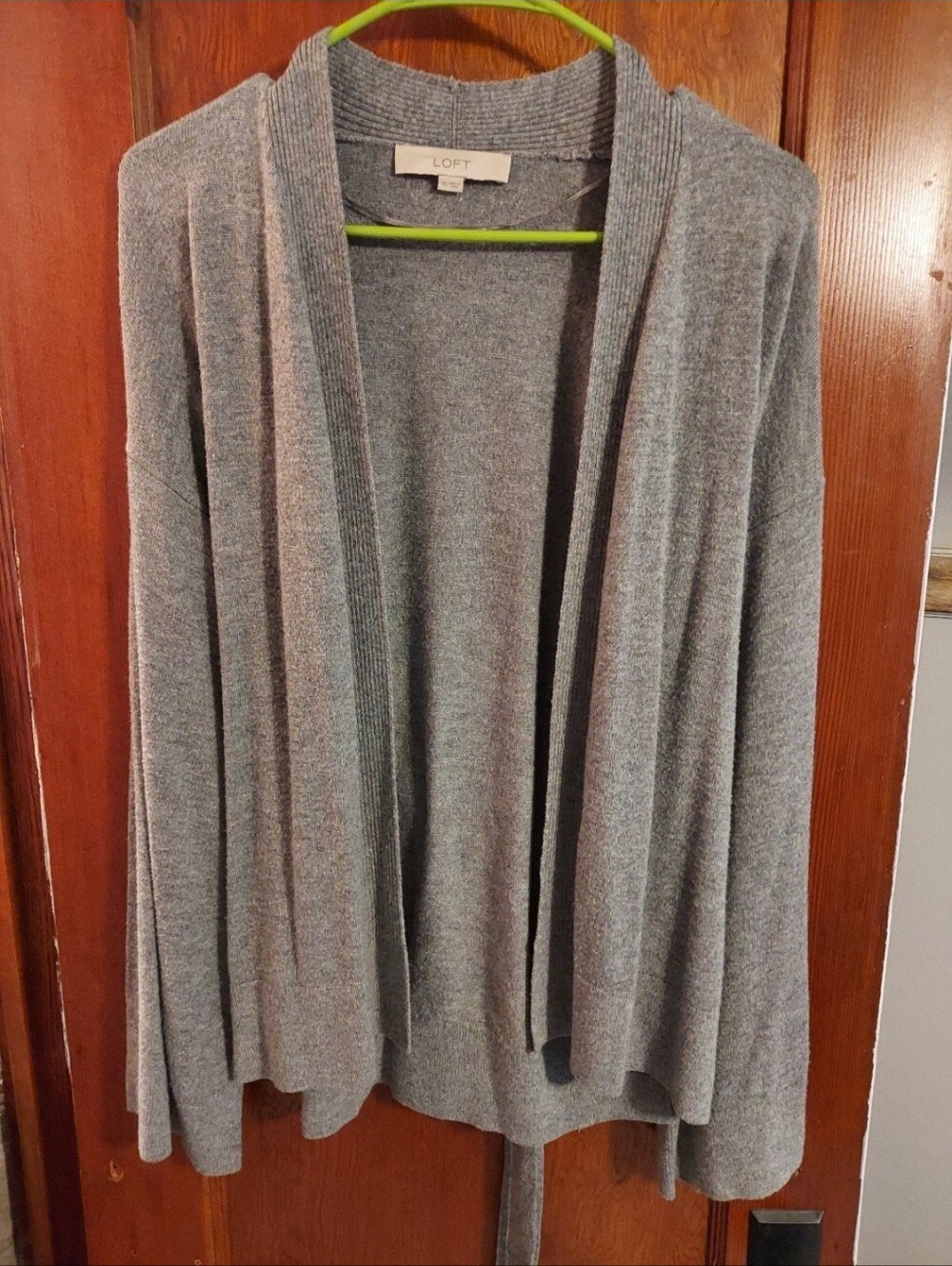 LOFT Gray Open-Front Lightweight Cardigan